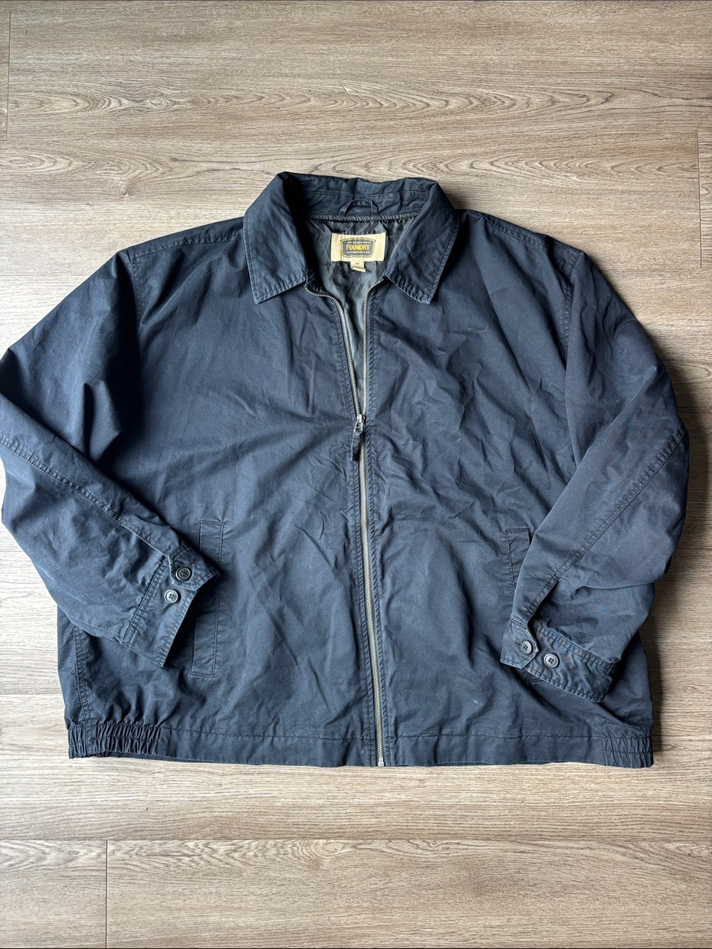 The Foundry Supply Co Navy Cotton Twill Lighweight Zip Up Jacket